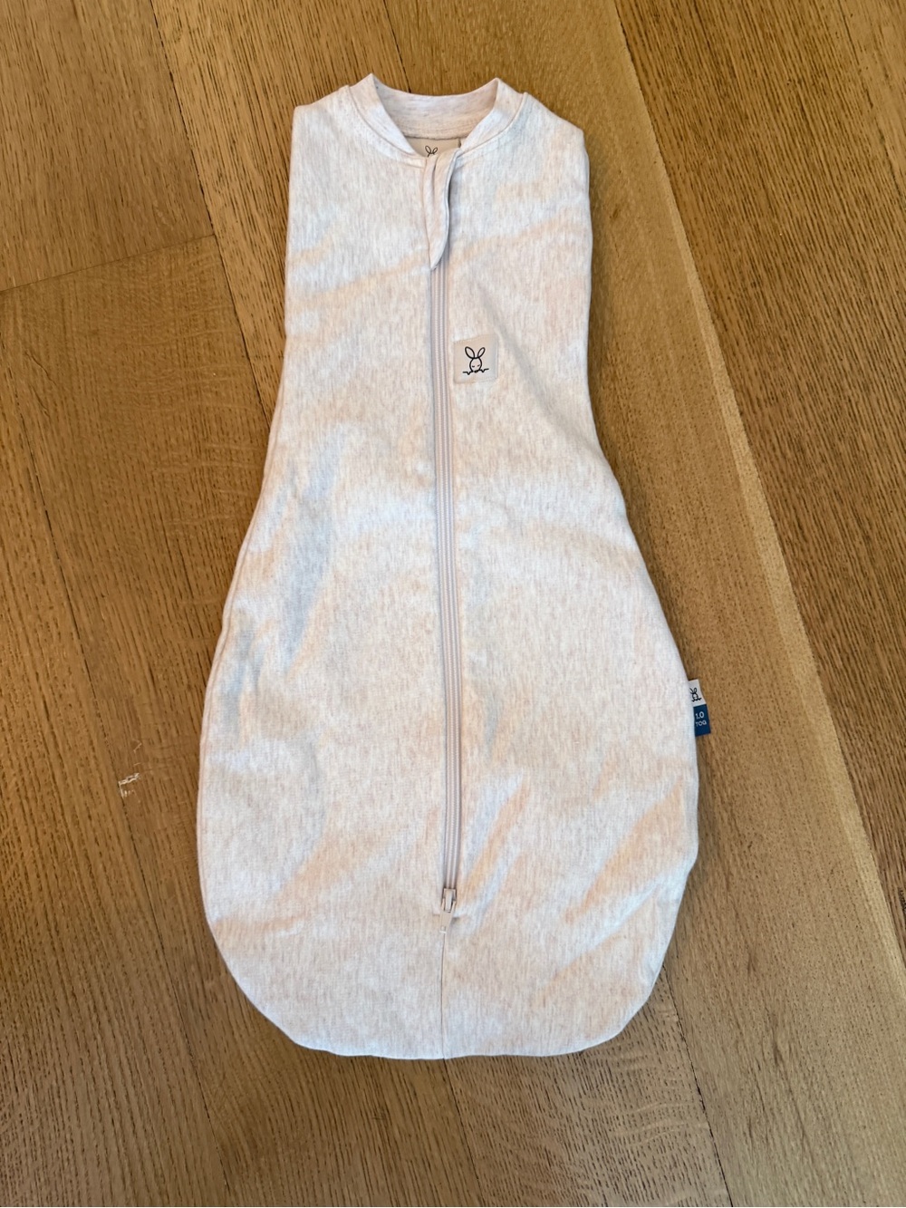 Neutral Light Gray Baby Sleep Sack with Front Zip - Soft Cozy Design